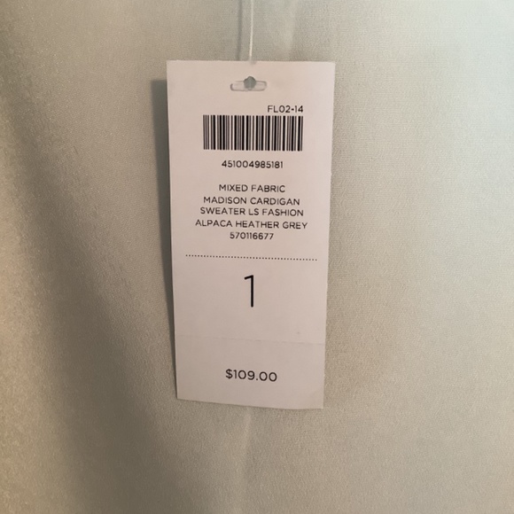Chico’s Ladies Mixed Fabric Madison Cardigan Sweater Alpaca Heather Gray Size 1 - Picture 3 of 7